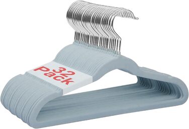 Дитячі вішалки для одягу, 28 см, м'які вельветові вішалки з 360° обертовим гачком, антиковзкі вішалки для одягу, економія місця для немовлят та малюків, 32 шт., блакитні