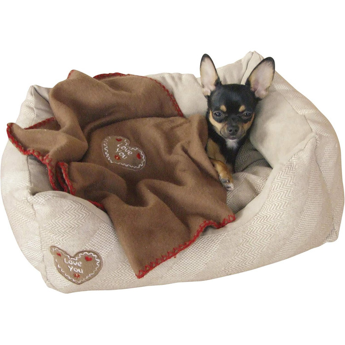 Ліжко для домашніх тварин Kerbl LOVE YOU, бежеве, 47x37x17 см / 50x40 см
