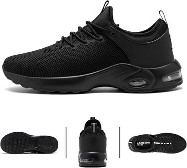 Чоловічі робочі черевики LARNMERN: водонепроникні, зручні, з металевим підноском, slip-on, чорні, 44 EU