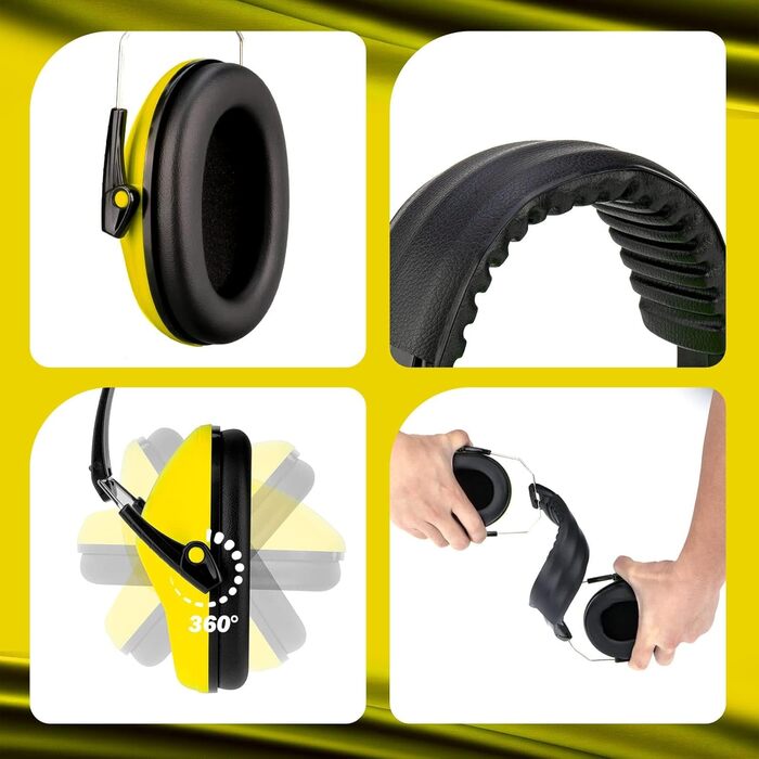 Навушники для захисту від шуму для дітей - комфортні, складні, для школи, аутизму, сну, навчання, ADHS, феєрверків, концертів (1 шт., жовті)