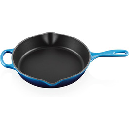 Сковорода Le Creuset Signature 26 см, чавунна, висока, для смаження та сервірування, універсальна для всіх плит і духовок, 2 л, колір Azure