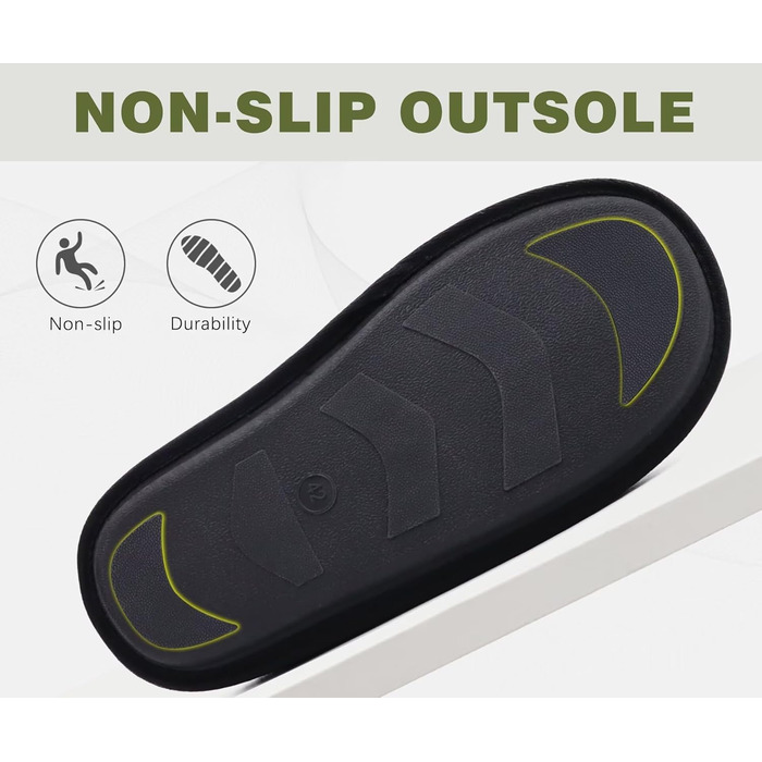 Чоловічі фетрові халапи KuaiLu: теплі, зручні, з м'якою підкладкою. Ідеальні для дому та вулиці. Розмір 44 EU, чорний колір.