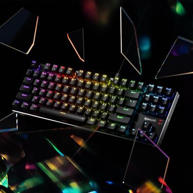 Redragon K660 RGB-механічна клавіатура для геймінгу, TKL, 87 клавіш, з підсвічуванням, підключення через кабель, алюмінієва база, тихі червоні перемикачі