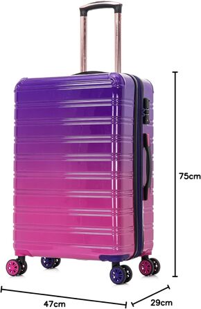 Набір валіз з полікарбонату 3 шт. | Кабінський, середній та великий кофри | Набір валіз | Турквіс (65 см)