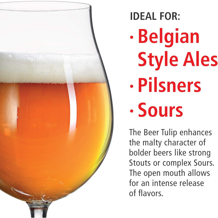 Пивні келихи Spiegelau Beer Classics 475 мл, 4 шт, кришталеве скло, бірутульпани, для пива, можна мити в посудомийній машині