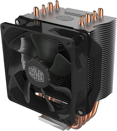 Кулер для CPU Cooler Master H412R з 4 тепловими трубками (180 Вт), 92 мм вентилятор (PWM), сумісний з AMD та Intel