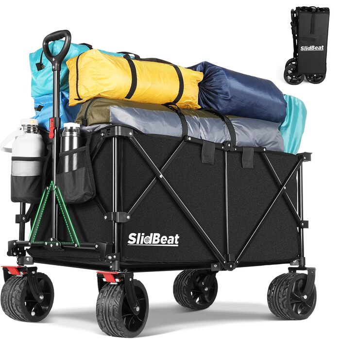 Візок-садовий SLIDBEAT XXXL 300л, 226кг, з гальмами та великими колесами для пляжу, саду, кемпінгу та транспорту