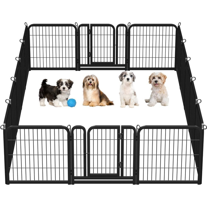 Яхітіч, вольєр для цуценят на 12 частин, 63 см, з 2 дверцятами, автоматичним замком, гнучкий та складаний, для квартири та саду