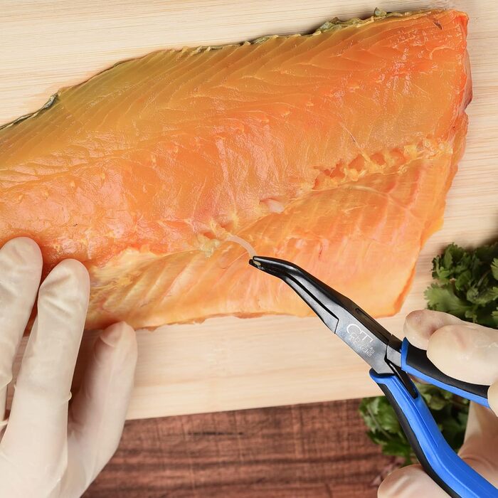 Пінцет для видалення рибних кісток CHEF'S TRADE, нержавіюча сталь, вигнутий, з антиковзким покриттям