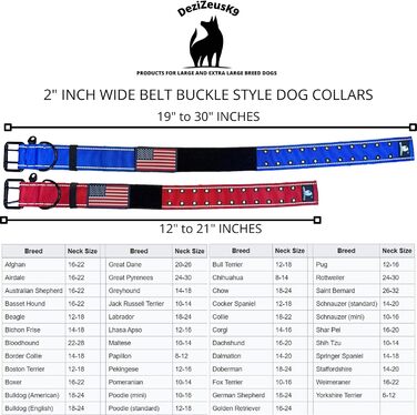 Нашийник для собак K9, тактичний, військового стилю, 5.1 см, міцний нейлон, для великих собак, прапор США (50.8 - 71.1 см, чорний)