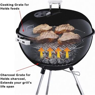 Решітка для гриля Weber діаметром 34 см Denmay (сумісна з Weber One-Touch, Bar-B-Kettle, Smokey Mountain Cooker)