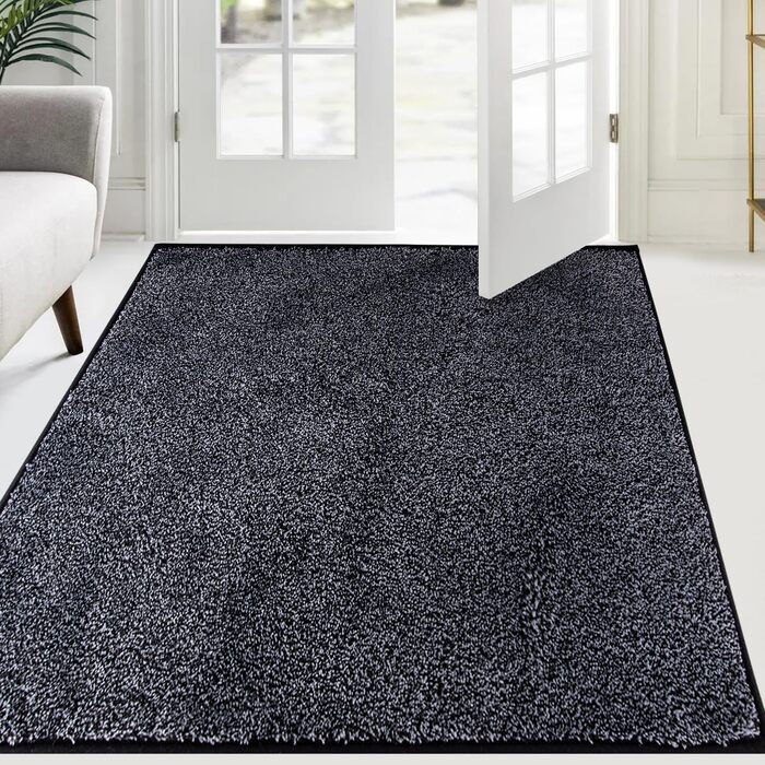 Килимок для дому 50x80 см, антиковзаючий, машинне прання, для собак, вхідні двері, коридор (137x210 см, темно-сірий)