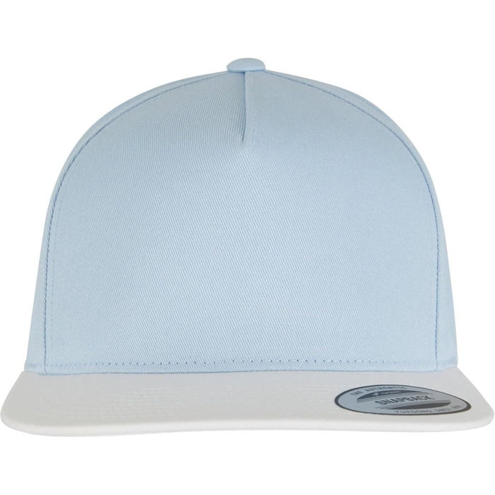 Кепка бейсболка Flexfit Unisex Classic 5 Panel Snapback, універсальний розмір, блакитний/білий