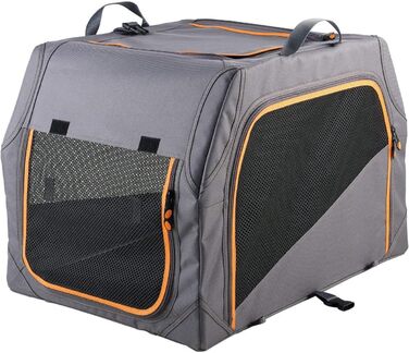 Складана переносна переносна собача будка HUNTER з алюмінієвим каркасом, сірого/помаранчевого кольору, S (91 x 61 x 58 см)