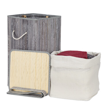 Relaxdays Folding Laundry Basket Bamboo