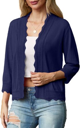 Жакет-кардиган жіночий літній з рюшами, Boero Eegant, Marineblau (темно-синій), розмір S