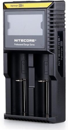 NiteCore D2 EU - Інтелектуальний зарядний пристрій для акумуляторів з LCD дисплеєм (18650, 18350, 26650, AAA, AA, CR123A)