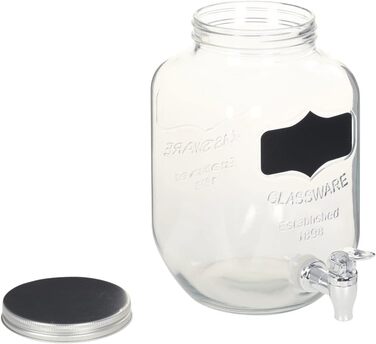 vidaXL 2X Drink Dispenser with Stand Tap Water Dispenser Dispenser Juice Dispenser Water Juice Cocktail Dispenser Mason Jar Glass Dispenser 2x4L Glass