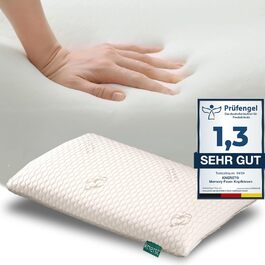 KNERST® Подушка для сну на животі, ергономічна, ортопедична, меморі, 6 см – плоска подушка для підтримки шиї, комфортний сон