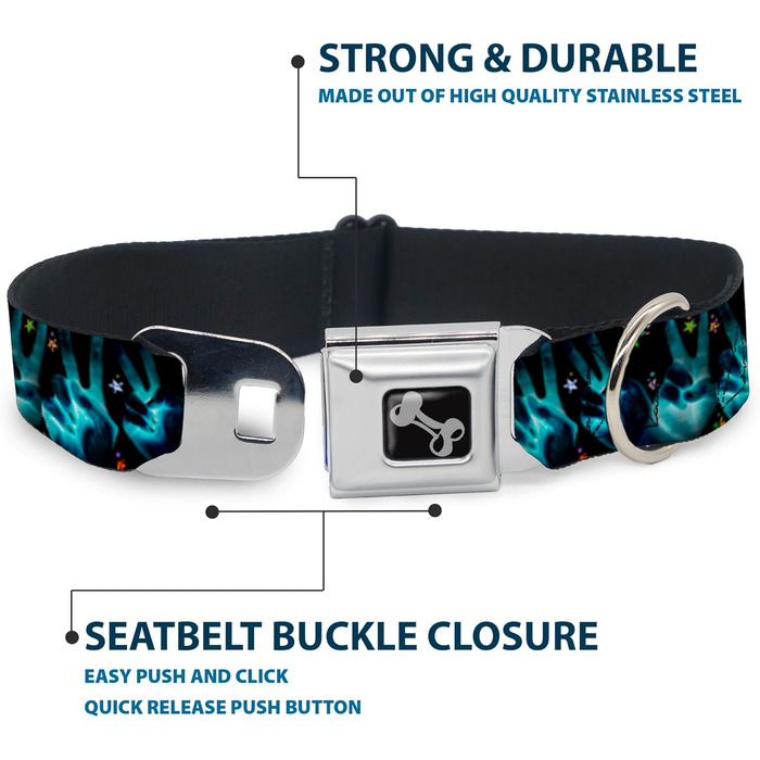 Нашийник для собак Buckle-Down Seatbelt Buckle - широкий 2.5 см, розмір L, універсальний, багатобарвний (DC-W31611-L)