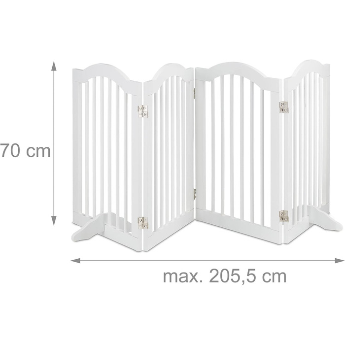 Захисне ворота Relaxdays для собак та котів, біле, 70 x 205,5 см, розкладне
