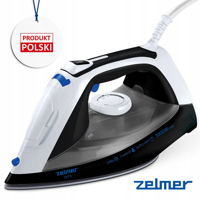 Парова праска Zelmer Irys ZIR3100 3000Вт, 0,4 л, керамічна підошва