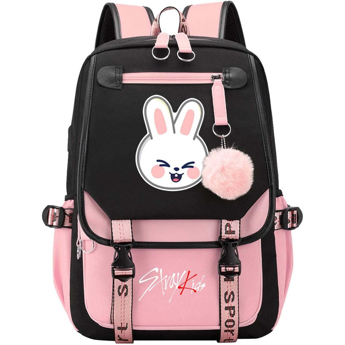 Шкільний рюкзак для дівчаток та хлопчиків K-Pop з відділенням для ноутбука 15.6 дюймів, водонепроникний, однорозмірний