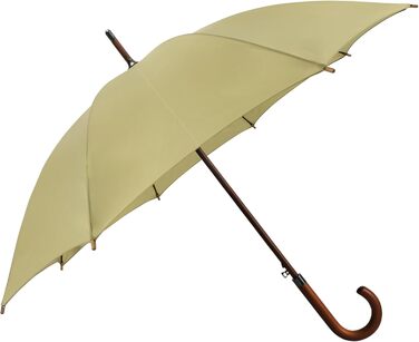 Вітростійкий парасолька SoulRain з класичною дерев'яною ручкою, автоматичне відкриття, прозорий, 121.9 см (Хакі)