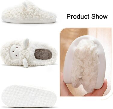 Тапочки халатні для дому та вулиці, плюшеві, у вигляді овечки, білі, 38-39