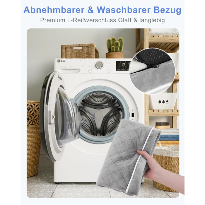 Ортопедичне ліжко для собак KSIIA, великі породи, 104x68x8 см, сіре, знімний наматрац, легко миється