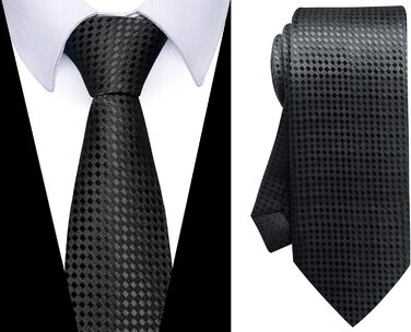 Набір краваток для чоловіків, ткані, жаккард, 6 шт. (Чорний)