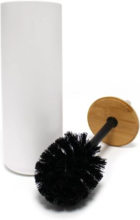 Набір для чищення унітазу, білий, з бамбуковим покриттям, Polystyrol, 7,2 x 17,5 см