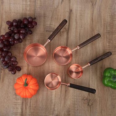 Measuring spoons, measuring cups, 4-piece set, household stainless steel rose gold measuring spoon set, kitchen baking tools