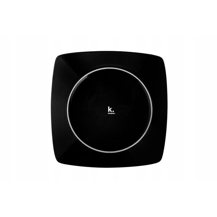 Обідній сервіз Konsimo чорний, квадратний, 18 предметів на 6 осіб