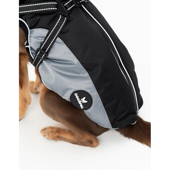 DOGOPAL Raincoat for Dogs with Integrated Harness – Waterproof Dog Raincoat, Windproof Dog Coat, Reflective Rain Jacket for Small & Large Dogs, High Visibility (Gray, #3)