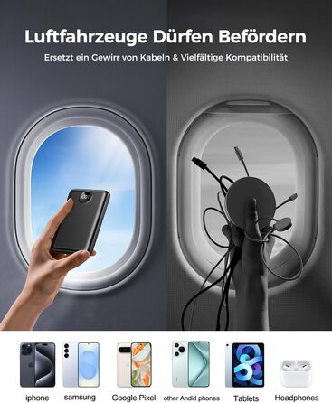 Портативний зарядний пристрій Power Bank 20000mAh з LED дисплеєм, USB-C, PD 3.0, QC 3.0, чорний