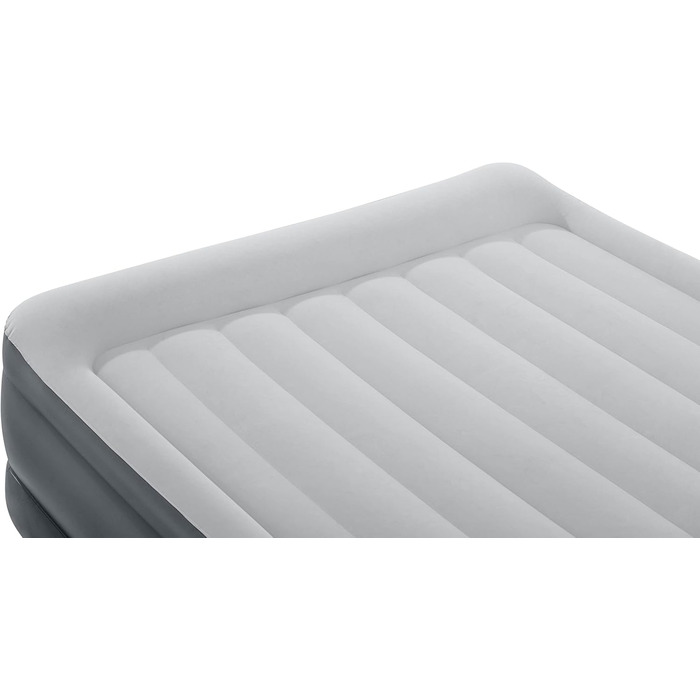 Надувний матрац Novaluxe з електронасосом та подушкою, сірий 203x152x56 см