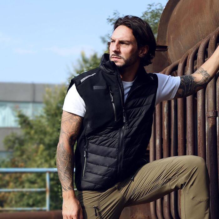 Легка баффер-застібка Ellobird для чоловіків: робота, походи, відпочинок, зима, бавовна, чорний колір, розмір M