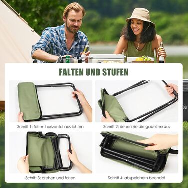 Складаний стілець для відпочинку: садовий, туристичний, для кемпінгу. Легкий та портативний