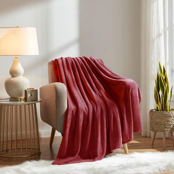 Плед з мікрофібри KMUSET, теплий та м'який, 150x180 см, білий