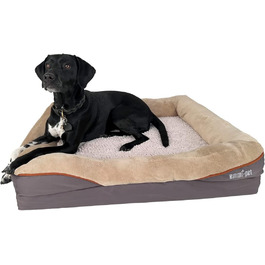 Ортопедичне ліжко для собак Emmi-pet - Ergonomisches Hundesofa для великих собак 120x85x25 см. Зручне, м'яке, з антиковзаючою поверхнею, дихаюче, з адаптованою формою. Розмір L (91x68 см)