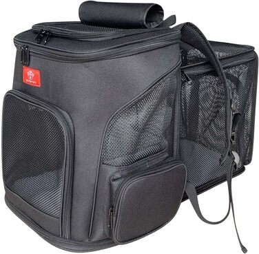 Розширюваний рюкзак для домашніх тварин One for Pets для котів та собак, чорний колір