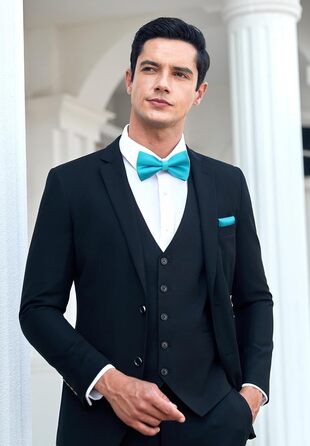 Метелик HISDERN для чоловіків однотонний, регульований, для вечірки, весілля (Турквіс)