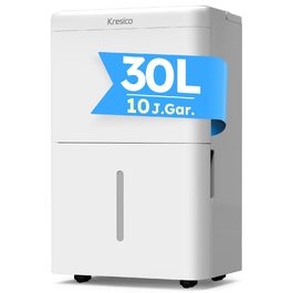 Електричний осушувач повітря 50 л/24 год, для підвалу, кімнат до 320 м³/125 м², таймер, шланг для відведення конденсату, фільтр, 10 років гарантії, Gar (30 л/24 год)