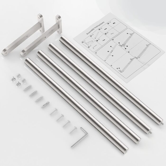 Тримач для рушників YUMORE, подвійний, з нержавіючої сталі, 80 см, для ванної кімнати та кухні