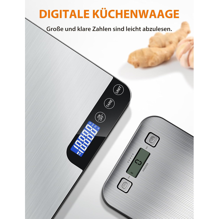 Кухонні ваги цифрові, 10 кг з LCD дисплеєм та функцією тарування, для випічки, приготування їжі та зважування ювелірних виробів, з точністю 1 г (K28H)