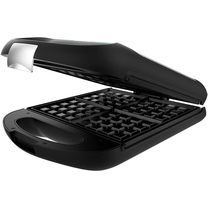 Sandwichmaker Cecotec Rock'nToast Family: 1500W, 4 вафлі, антипригарне покриття, сталевий корпус
