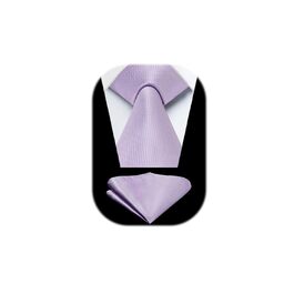 Набір краваток Enlision для чоловіків: однотонні краватки та кишеньковий хустинка. Класичний стиль для весілля, ділових зустрічей та особливих подій. (Фіолетовий)