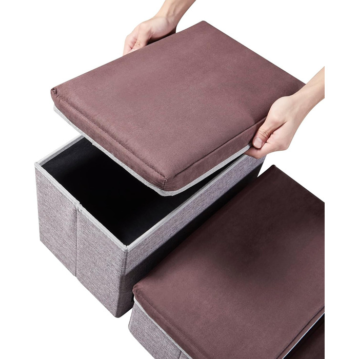 Сходинка для собак en.casa Vojens: 3-ступенева пандус для маленьких собак, котів, для ліжка та дивану, складна, 30 см висота, 75 x 40 x 30 см, коричневий/сірий