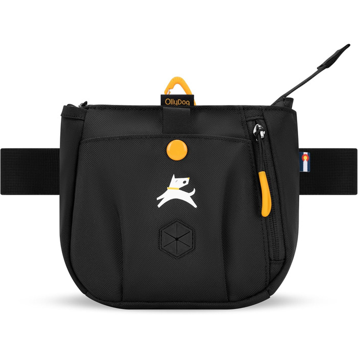 ОлліДог Backcountry Tagestasche - сумка для ласощів та відходів для собак, з кліпсою на пояс, Raven S'25